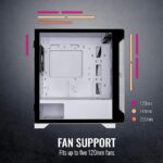 Thermaltake S100 Tempered Glass Snow Edition Micro-ATX mini-Tower Computer Case with 120mm Rear Fan Pre-Installed CA-1Q9-00S6WN-00, White - Image 2