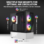 Ant Esports Pepper 5F Mid-Tower Dual Color Computer Case/Gaming Cabinet - Black/White | Support ATX, Micro-ATX, Mini-ITX | Pre-Installed 5 ARGB Fans - Image 5