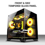 Ant Esports Crystal Z2 Mid-Tower Computer Case/Gaming Cabinet – Black | Support Micro-ATX, Mini-ITX | Pre-Installed 3 ARGB Infinity Mirror Fans - Image 4