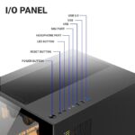 Ant Esports Crystal Z2 Mid-Tower Computer Case/Gaming Cabinet – Black | Support Micro-ATX, Mini-ITX | Pre-Installed 3 ARGB Infinity Mirror Fans - Image 6