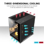 Ant Esports Crystal Z2 Mid-Tower Computer Case/Gaming Cabinet – Black | Support Micro-ATX, Mini-ITX | Pre-Installed 3 ARGB Infinity Mirror Fans - Image 2