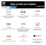 (Refurbished) ASUS ROG Strix G17 (2021) AMD Ryzen 7 4800H Gen Processor 17.3 inches FHD Screen144Hz, GTX 1650 4GB Graphics, Gaming Laptop (8GB RAM | 512GB SSD | Windows 10/Gray | 2.4Kg), G713IH-HX020T - Image 3