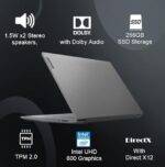 Lenovo V15 Intel Celeron N4500 15.6"Screen (39.62 cm) FHD (1920x1080) Antiglare 250 Nits Thin and Light Laptop (8GB RAM | 256GB SSD | Windows 11 Home | Black | 1Y Onsite | 1.7 kg), 82QYA00MIN - Image 2