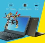 Lenovo IdeaPad Slim 3 Chromebook Intel Celeron N4020 4th Gen  Processor 11.6'' Screen (29.46cm) HD Thin & Light Laptop (4GB RAM | 64GB eMMC | Chrome OS | Upto 10hr Battery | 2W x2 HD Speaker | Onyx Black | 1.12Kg), 82BA001PHA - Image 2