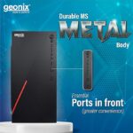 GEONIX Metal Gx-1712 Cabinet/Computer Case with Audio Port, 2 USB 2.0 Port, Micro/Mini ATX Compatible, Ideal for Home, Office, Gaming (Black) - Image 4