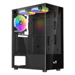 ICE Master Thunder Mid-Tower Computer Case/Gaming Cabinet – Black | Support ATX, M-ATX, ITX | Pre-Installed 2 Top & 1 Rear Rainbow Fans - Image 5