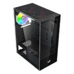 ICE Master Thunder Mid-Tower Computer Case/Gaming Cabinet – Black | Support ATX, M-ATX, ITX | Pre-Installed 2 Top & 1 Rear Rainbow Fans - Image 4
