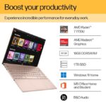 (Refurbished) HP Pavilion Aero WUXGA IPS Micro-Edge Laptop (AMD Ryzen 7 7735U Gen Processor | 16GB RAM | 1TB SSD | AMD Radeon Graphics | Windows 11 | MSO | Backlit Keyboard | B&O | FPR | Alexa | Rose Gold | 970 Grams) 3.3 inch(33.8cm) Display - Image 7