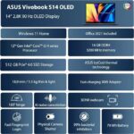 ASUS Vivobook S14 OLED Intel EVO Core i5 12th Gen Processor - (16 GB RAM | 512 GB SSD | Windows 11 Home) S3402ZA-KM502WS Thin and Light Laptop (14 Inch Screen, Indie Black, 1.50 Kg, with MS Office) - Image 5